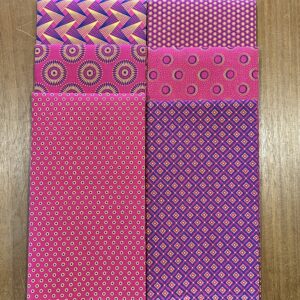 Pink, Purple and Yellow 6 Fat Quarters